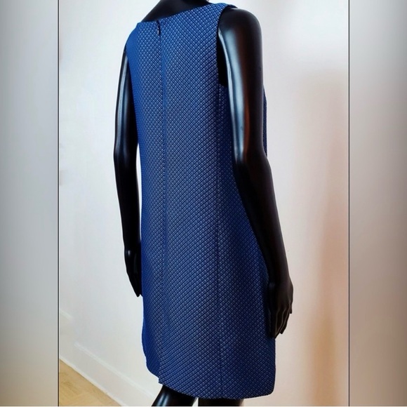 Club Monaco Diamond 3D Print Monogram  Jacquard Shift Dress Dark Blue - Picture 3 of 7